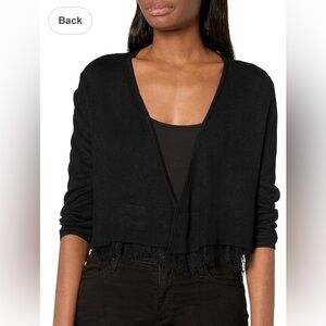 Tommy Hilfiger lace-trim shrug cardigan
